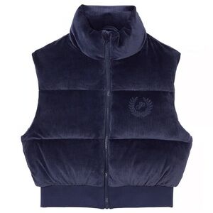 Victoria secret rib velour crop puffer vest